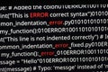 Error Message on AI Code Screen with Binary Code Royalty Free Stock Photo