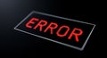 Error Message Alert: Red Pixel Display on Black Background, System Failure, Glitch, Computer Problem, Debug, Warning Sign, Tech Royalty Free Stock Photo