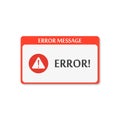 Error message box on computer with shadow Royalty Free Stock Photo