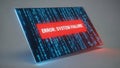 Error message displaying system failure on digital screen Royalty Free Stock Photo
