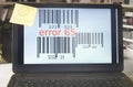 Error message on a laptop