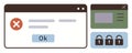 Error Message Popup With Locks and UI Elements Highlighting Data Security and Notifications Royalty Free Stock Photo