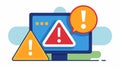 Error message on screen, alert icon, system warning, computer issue vector design Generative AI