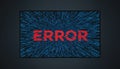 Error message on screen displaying binary code background Royalty Free Stock Photo