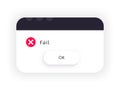 Error message. System alert window. Bug notification popup Royalty Free Stock Photo