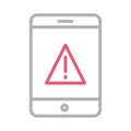 Error mobile thin color line vector icon