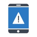 Error mobile glyph color vector icon