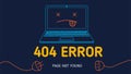 404 error not found page flat404 error page not found line notebook vector design template for website