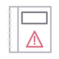 Error notebook thin color line vector icon Royalty Free Stock Photo