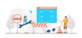404 error page concept. Updates of application,installation programs, uploading system. Website under construction. Royalty Free Stock Photo