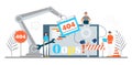 404 error page concept. Updates of application,installation programs, uploading system. Website under construction. Royalty Free Stock Photo