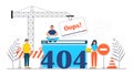404 error page concept. Updates of application,installation programs, uploading system. Website under construction. Royalty Free Stock Photo