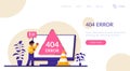 404 error page concept. Website page interface. UI, landing page, web design. Modern flat illustration. Royalty Free Stock Photo