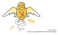 404 error page with dead bread angel with wings for website
