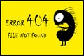 Error page 404 and funny black monster