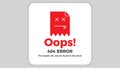 404 error page isolated with document sad expression concept.white background or banner on website trouble page.