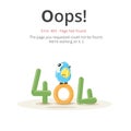 Error 404 page layout vector design