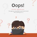 Error 404 page layout vector design. Website 404 page creative concept. The page you requested could not be found. Royalty Free Stock Photo