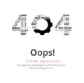 Error 404 page layout vector design. Website 404 page creative concept. Royalty Free Stock Photo