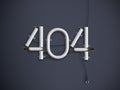 404 Error Page neon text 3d illustration with copy space