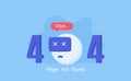 404 Error page not found with broken robot. Modern flat style vector illustration