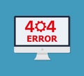 404 Error page not found on computer, tablet, mobile phone screen. Internet link error sign Royalty Free Stock Photo