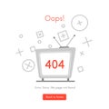 Error page ,page not found concept.Flat line style for website.The page you requested could not be found. Royalty Free Stock Photo