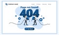 404 error page not found concept with a man and woman trying to connecting network cable problem. Can use for web banner, Royalty Free Stock Photo