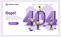 404 error page not found concept with people working on laptops searching and trying to fix errors. Can use for web banner,