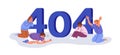 Error 404, page not found, creative web design for unavailable website. Access failure, wrong broken site, search result