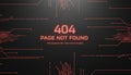 404 error page not found on dark circuit Royalty Free Stock Photo