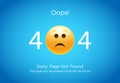 404 error page not found. Emoji sad smile. Vector illustration web design of 404 site page Royalty Free Stock Photo