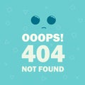 404 error Page not found emoticon - vector illustration Royalty Free Stock Photo