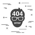 404 error page not found illustration of man with glasses icon o Royalty Free Stock Photo