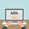 404 error page not found on the laptop. Vector illustration Royalty Free Stock Photo