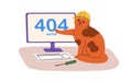404 error, Page not Found mistake on computer, access failure concept. Cute cat, web-site connection problem, unloaded Royalty Free Stock Photo