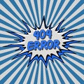 Error 404 page not found pop art style comic