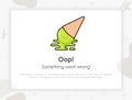 Error page. Page not found. Something went wrong. Template design for error message