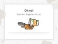 Error page. Page not found. Something went wrong. Template design for error message