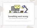 Error page. Page not found. Something went wrong. Template design for error message