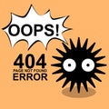 404 error page not found template with A cute monster