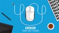 404 error page not found yellow dot vector