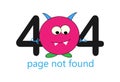 404 error page template for website with monster. Crazy emotion, dizzy emotion.