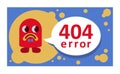 Error 404 page vector internet problem or web warning message webpage not found erroneously illustration funny set of Royalty Free Stock Photo