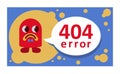 Error 404 page vector internet problem or web warning message webpage not found erroneously illustration funny set of Royalty Free Stock Photo