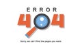 Error 404 page vector internet problem or web warning message webpage not found erroneously illustration funny set of Royalty Free Stock Photo