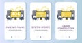 Error pages mobile app onboarding screens vector template