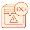 Error printing flat icon. 3d printer warning orange icons in trendy flat style. 3D printer alarm design gradient style