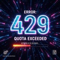 Error 429 quota exceeded isolated on white background Royalty Free Stock Photo