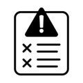 Error report icon, failed test vector icon. Royalty Free Stock Photo